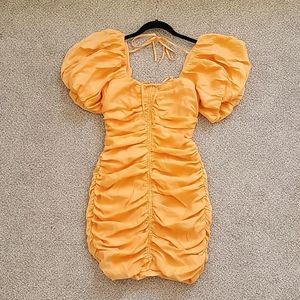 GUESS, 4, Orange Puff Sleeve Dress